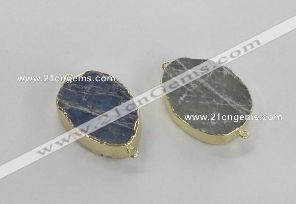 NGC314 18*25mm - 25*30mm freeform labradorite gemstone connectors