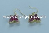 NGE356 10*14mm - 12*16mm butterfly druzy agate earrings wholesale