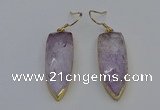 NGE5052 12*35mm - 15*40mm arrowhead amethyst pendants wholesale
