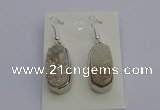 NGE5120 10*22mm - 12*25mm freeform plated druzy quartz earrings