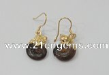 NGE56 12*16mm - 13*18mm ammonite gemstone earrings wholesale