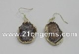 NGE80 18*25mm - 20*25mm freeform druzy agate gemstone earrings