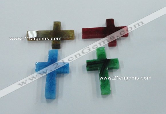 NGP1216 35*55mm cross agate gemstone pendants wholesale