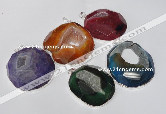 NGP1533 50*55mm - 55*60mm freeform druzy agate pendants