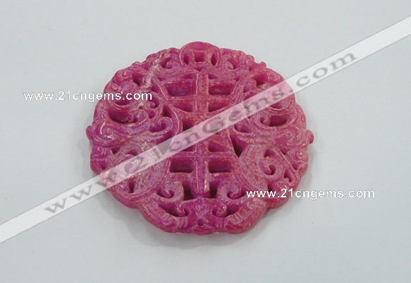 NGP1605 66*66mm Carved dyed natural hetian jade pendants wholesale