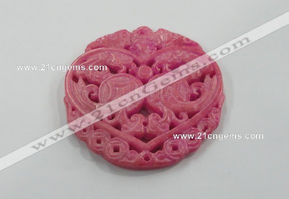 NGP1611 65*65mm Carved dyed natural hetian jade pendants wholesale