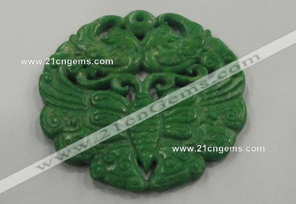 NGP1620 65*65mm Carved dyed natural hetian jade pendants wholesale