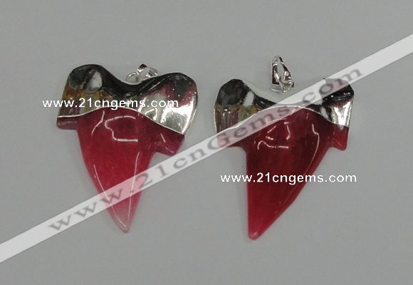 NGP1890 35*45mm - 38*55mm teeth-shaped agate gemstone pendants