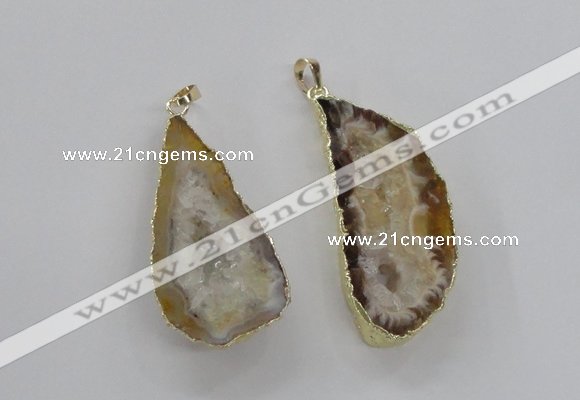 NGP1968 25*40mm - 30*50mm freeform druzy agate gemstone pendants