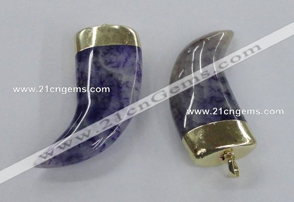 NGP2309 25*60mm - 28*65mm oxhorn agate gemstone pendants