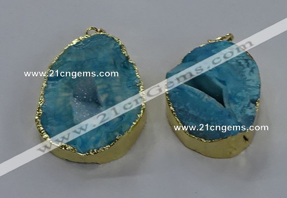 NGP3758 30*40mm - 40*50mm freeform druzy agate pendants