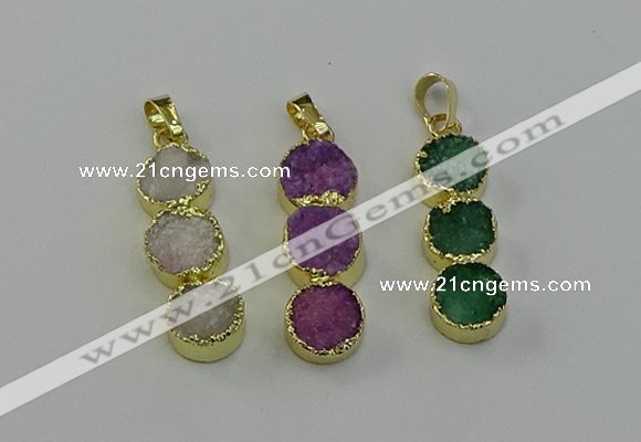 NGP6536 10*32mm druzy agate gemstone pendants wholesale