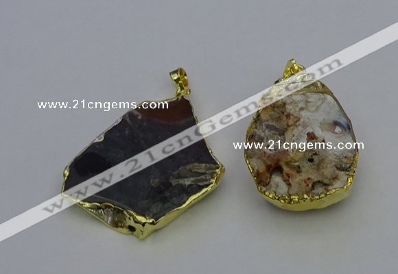 NGP6701 25*35mm - 35*40mm freeform agate gemstone pendants