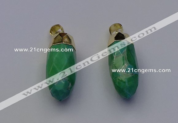 NGP6885 12*30mm - 15*30mm faceted bullet white howlite pendants