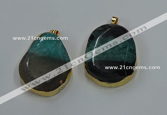 NGP8630 32*45mm - 46*48mm freeform druzy agate pendants wholesale