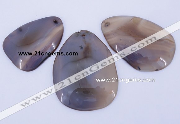 NGP864 5PCS 30-45mm*50-65mm freeform agate gemstone pendants